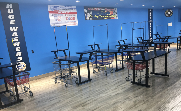 Folding tables at Dirty Laundry Express