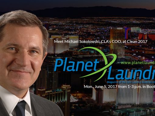 CLA’s COO, Michael Sokolowski, at the PlanetLaundry Booth